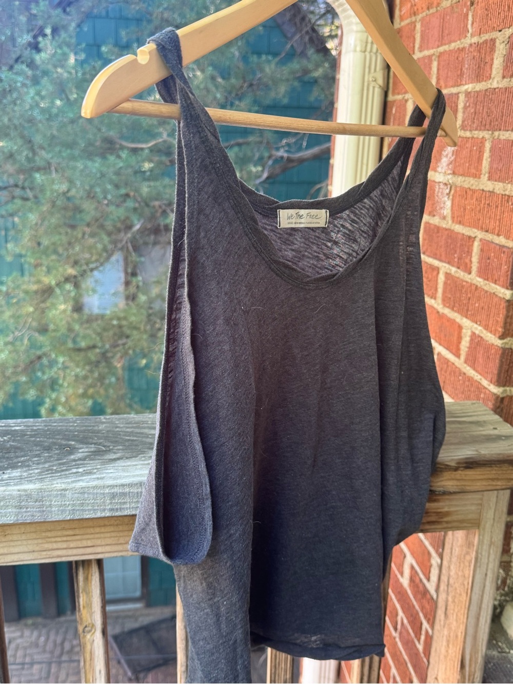 We The Free Dark Charcoal Sleeveless Tank Top - Picture 2 of 3